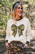 Sequin Camo Bow Sweatshirt